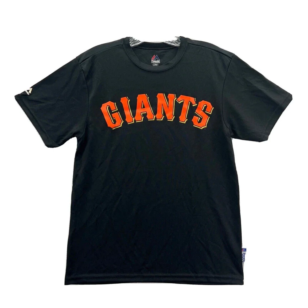 NEW Majestic San Francisco Giants Shirt Boys Large Black MLB Baseball Athletic r